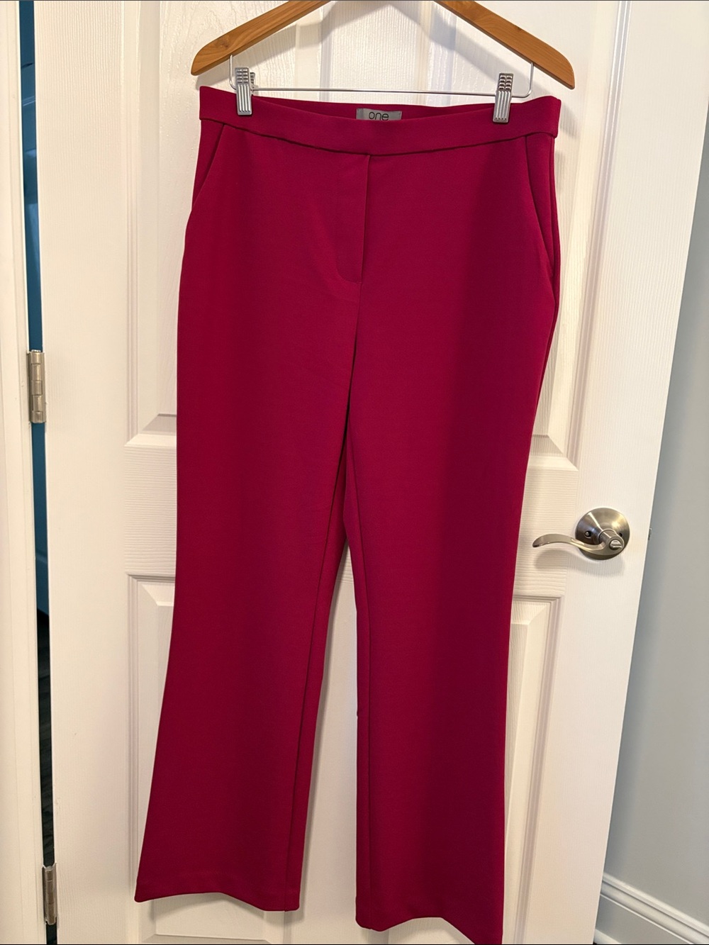 High-Rise Magenta Wide-Leg Pants